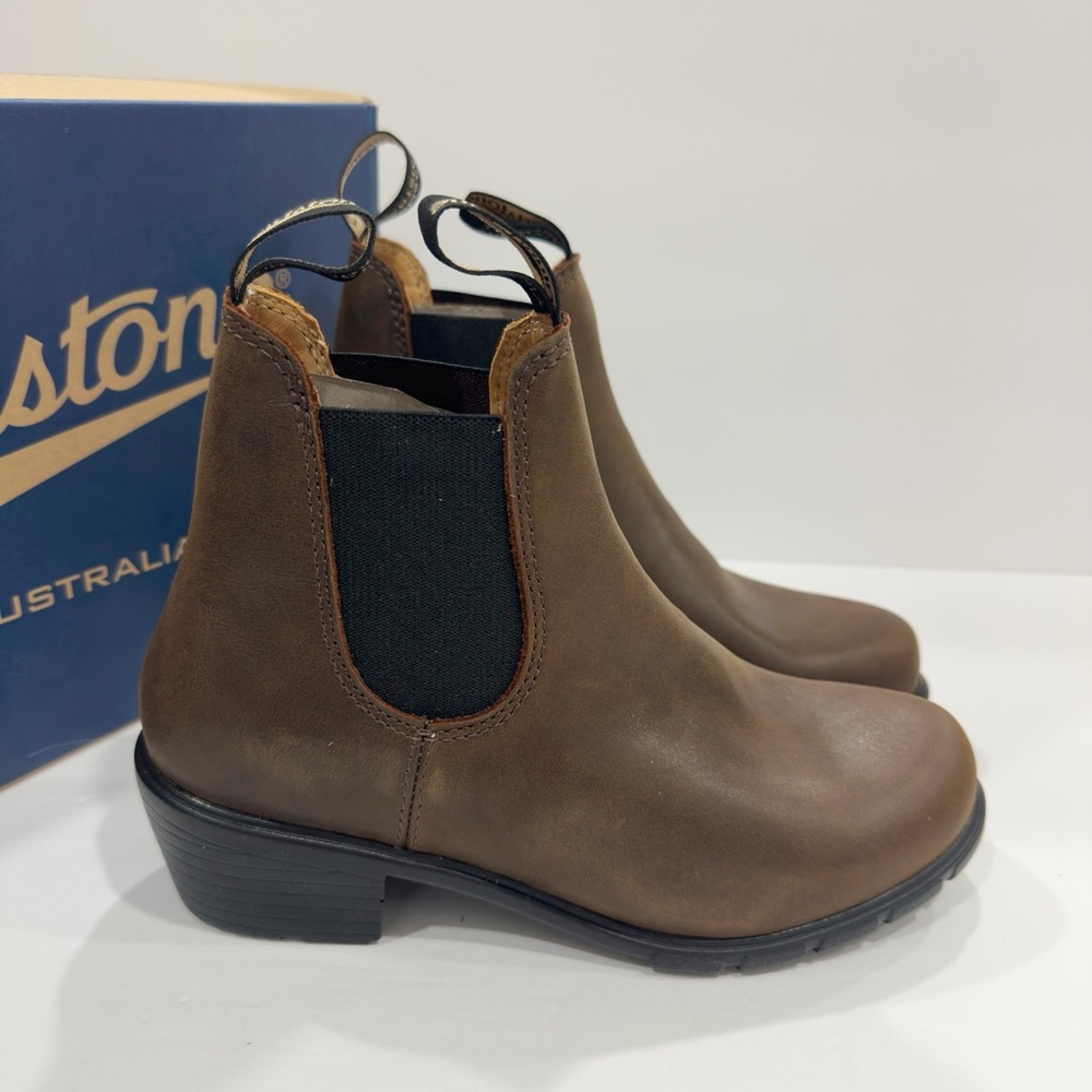 Blundstone 1673 Antique Brown Leather Heel Chelsea Ankle Women’s Boots - Picture 3 of 9